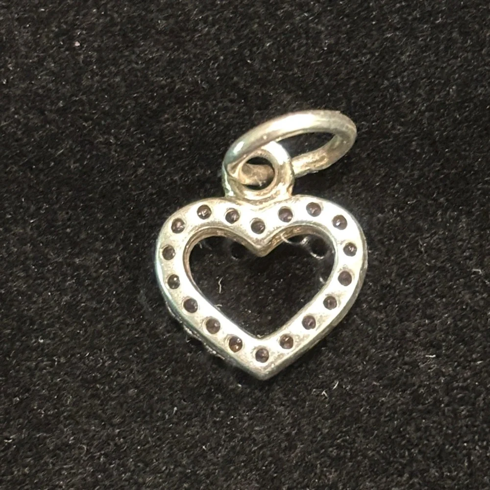 Pandora Elegant 925 Silver Heart Pendant With Pink CZ Accents - Picture 4 of 5